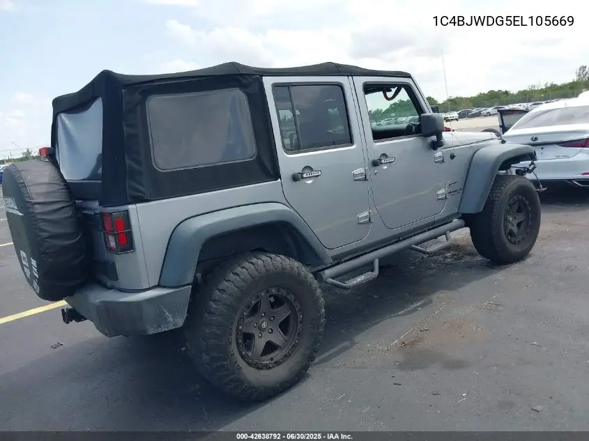 2014 Jeep Wrangler Unlimited Sport VIN: 1C4BJWDG5EL105669 Lot: 42638792