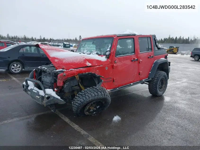 2016 Jeep Wrangler Unlimited Sport VIN: 1C4BJWDG0GL283542 Lot: 12230487