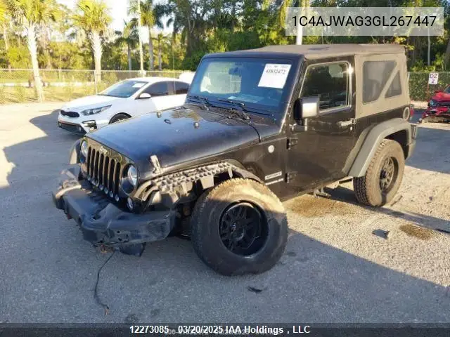 2016 Jeep Wrangler Sport VIN: 1C4AJWAG3GL267447 Lot: 12273085