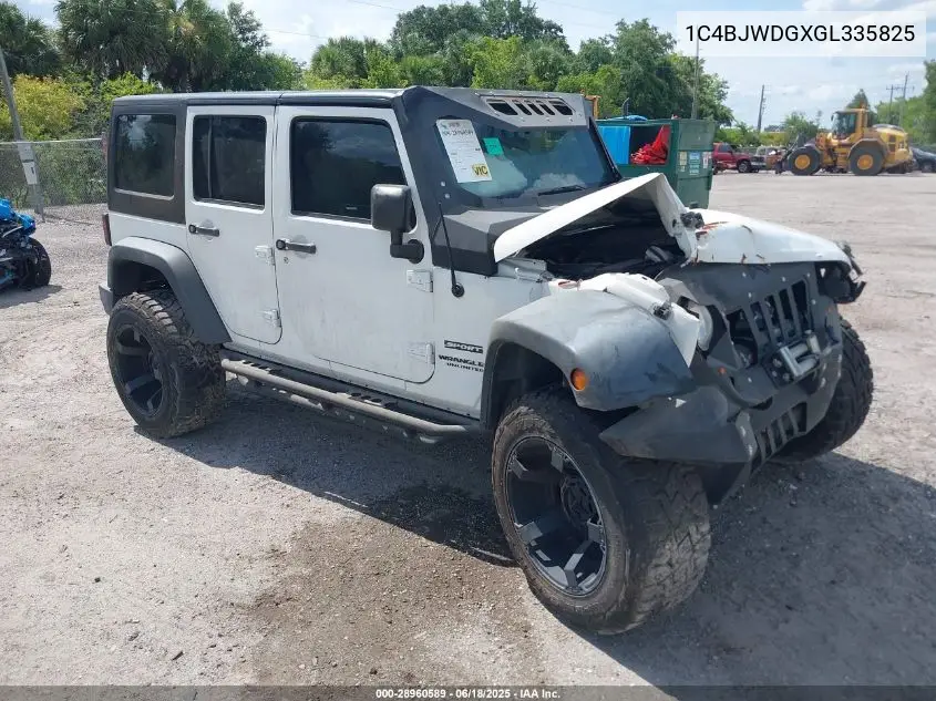 2016 Jeep Wrangler Unlimited Sport VIN: 1C4BJWDGXGL335825 Lot: 28960589