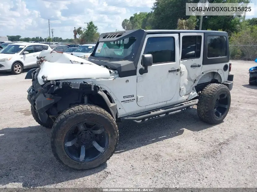2016 Jeep Wrangler Unlimited Sport VIN: 1C4BJWDGXGL335825 Lot: 28960589