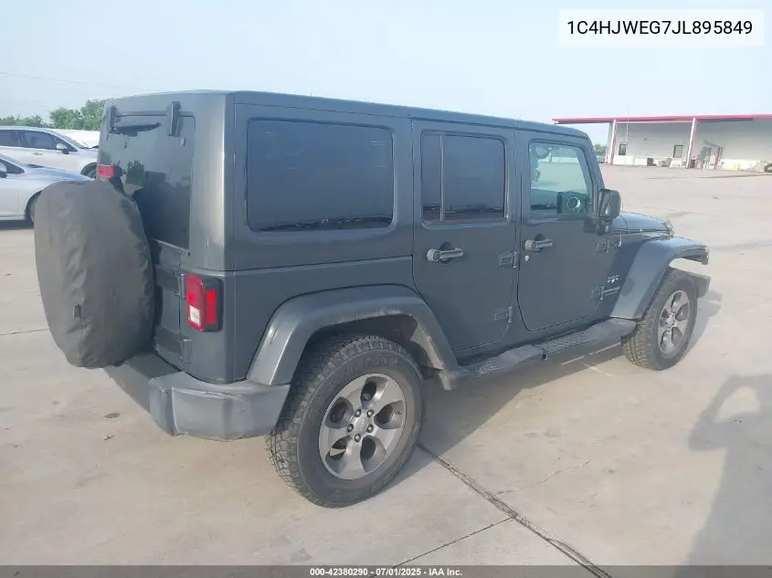 2018 Jeep Wrangler Jk Unlimited Sahara 4X4 VIN: 1C4HJWEG7JL895849 Lot: 42380290