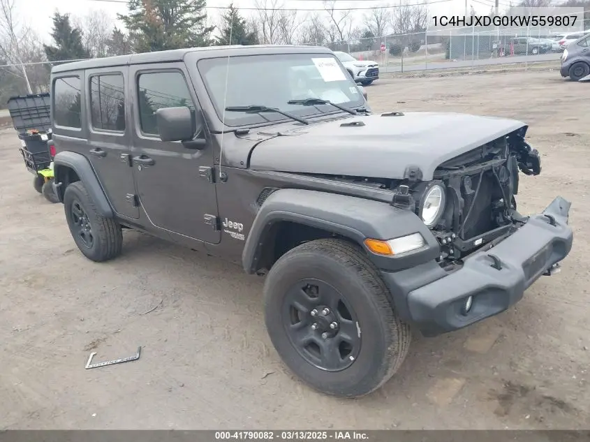 2019 Jeep Wrangler Unlimited Sport 4X4 VIN: 1C4HJXDG0KW559807 Lot: 41790082