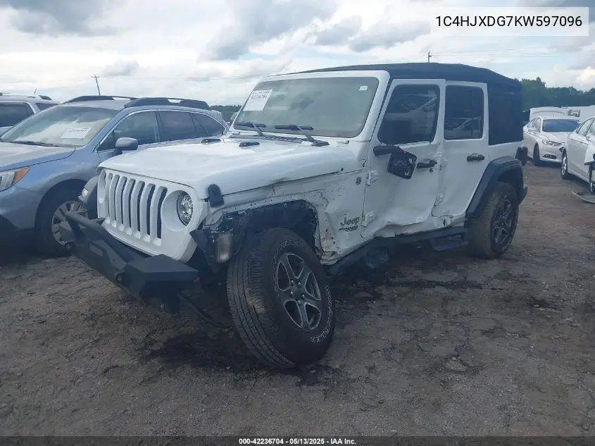 2019 Jeep Wrangler Unlimited Sport S 4X4 VIN: 1C4HJXDG7KW597096 Lot: 42236704