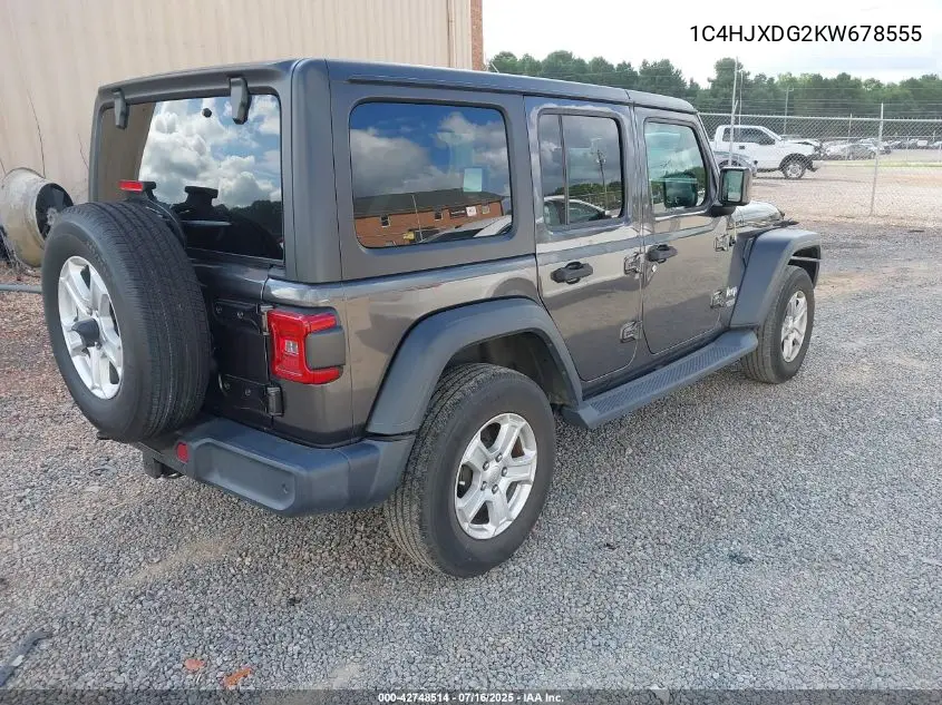 2019 Jeep Wrangler Unlimited Sport S 4X4 VIN: 1C4HJXDG2KW678555 Lot: 42748514