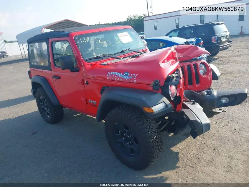 2019 Jeep Wrangler Sport 4X4 VIN: 1C4GJXAG8KW560879 Lot: 42755682