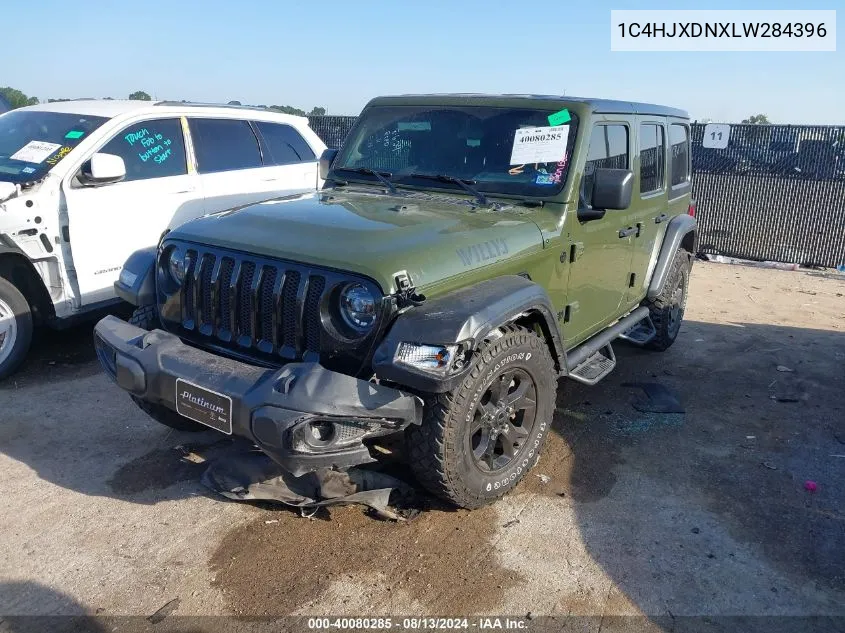 2020 Jeep Wrangler Unlimited Willys 4X4 VIN: 1C4HJXDNXLW284396 Lot: 40080285
