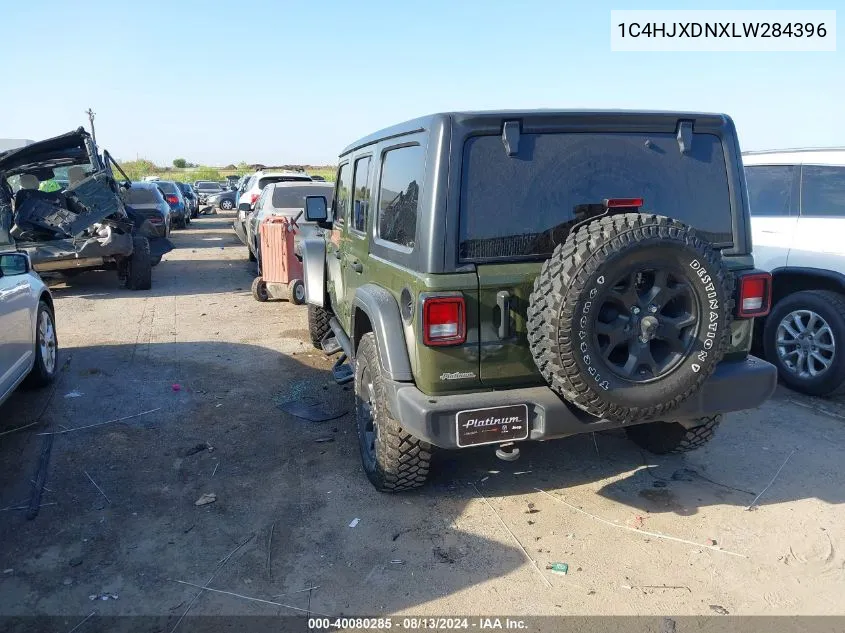 2020 Jeep Wrangler Unlimited Willys 4X4 VIN: 1C4HJXDNXLW284396 Lot: 40080285