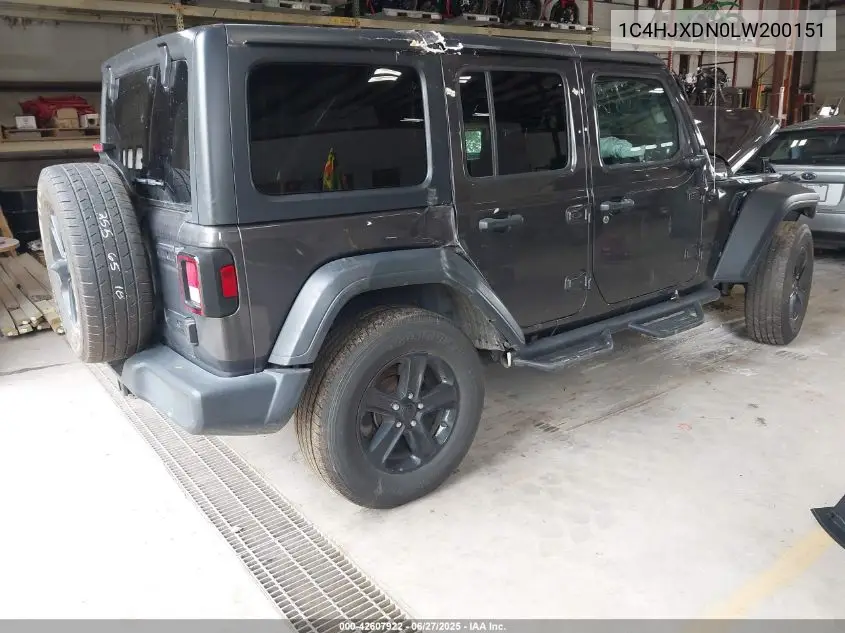 2020 Jeep Wrangler Unlimited Sport Altitude 4X4 VIN: 1C4HJXDN0LW200151 Lot: 42607922