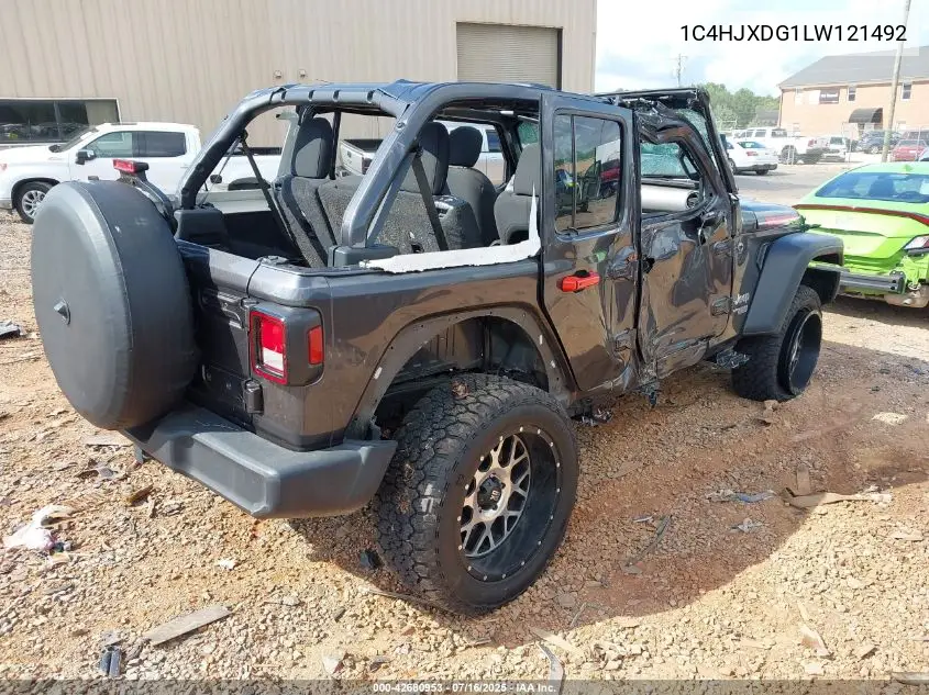 2020 Jeep Wrangler Unlimited Sport VIN: 1C4HJXDG1LW121492 Lot: 42680953
