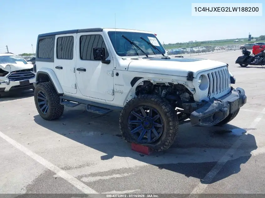 2020 Jeep Wrangler Unlimited Sahara 4X4 VIN: 1C4HJXEG2LW188200 Lot: 42732972