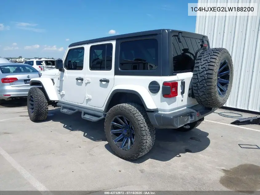2020 Jeep Wrangler Unlimited Sahara 4X4 VIN: 1C4HJXEG2LW188200 Lot: 42732972
