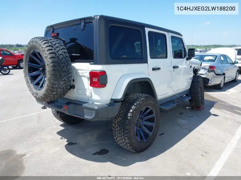 2020 Jeep Wrangler Unlimited Sahara 4X4 VIN: 1C4HJXEG2LW188200 Lot: 42732972