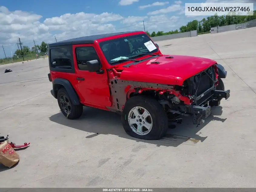 2020 Jeep Wrangler Sport S 4X4 VIN: 1C4GJXAN6LW227466 Lot: 42747781
