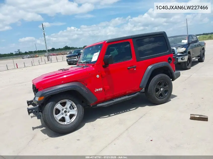 2020 Jeep Wrangler Sport S 4X4 VIN: 1C4GJXAN6LW227466 Lot: 42747781