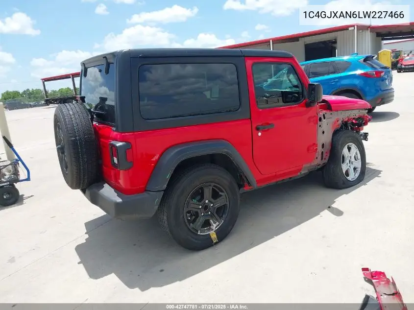 2020 Jeep Wrangler Sport S 4X4 VIN: 1C4GJXAN6LW227466 Lot: 42747781