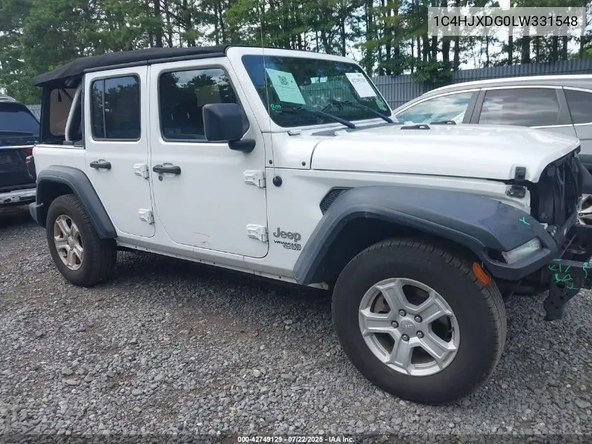 2020 Jeep Wrangler Unlimited Sport S 4X4 VIN: 1C4HJXDG0LW331548 Lot: 42749129