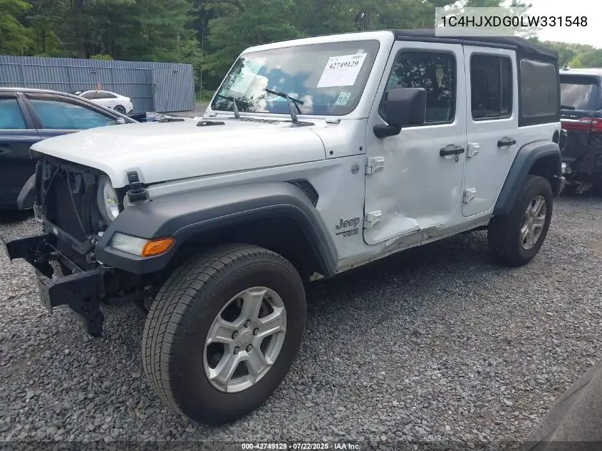 2020 Jeep Wrangler Unlimited Sport S 4X4 VIN: 1C4HJXDG0LW331548 Lot: 42749129