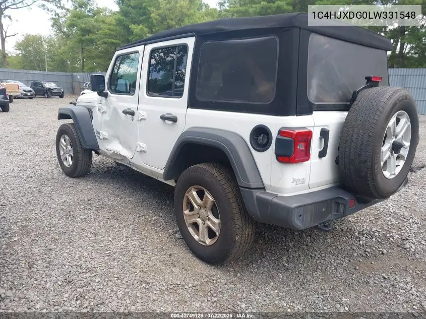 2020 Jeep Wrangler Unlimited Sport S 4X4 VIN: 1C4HJXDG0LW331548 Lot: 42749129