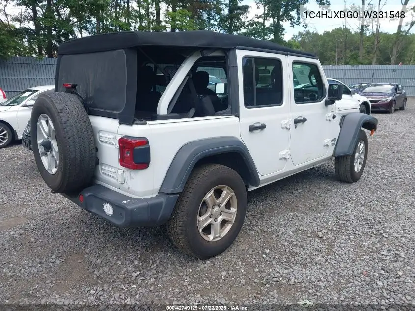 2020 Jeep Wrangler Unlimited Sport S 4X4 VIN: 1C4HJXDG0LW331548 Lot: 42749129