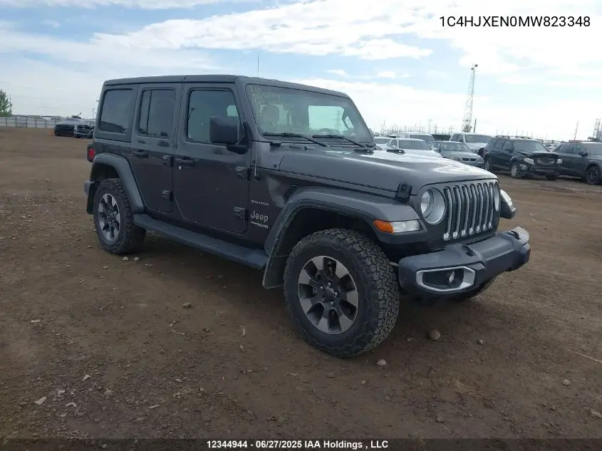 2021 Jeep Wrangler Unlimited Sahara VIN: 1C4HJXEN0MW823348 Lot: 12344944
