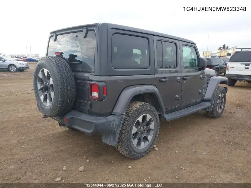 2021 Jeep Wrangler Unlimited Sahara VIN: 1C4HJXEN0MW823348 Lot: 12344944