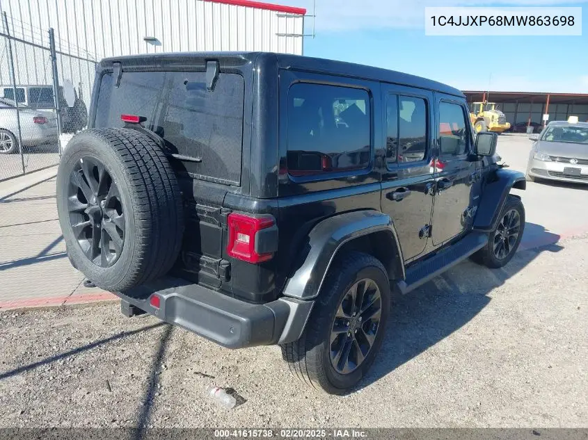 2021 Jeep Wrangler 4Xe Unlimited Sahara 4X4 VIN: 1C4JJXP68MW863698 Lot: 41615738