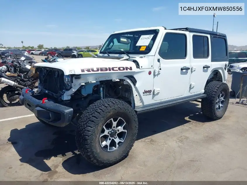 2021 Jeep Wrangler Unlimited Rubicon 4X4 VIN: 1C4HJXFGXMW850556 Lot: 42234282