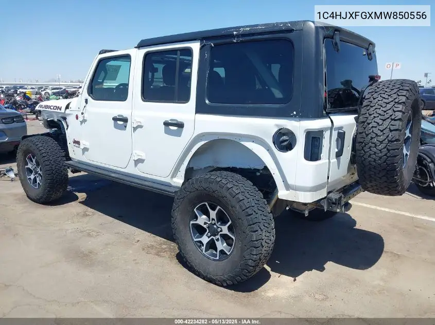 2021 Jeep Wrangler Unlimited Rubicon 4X4 VIN: 1C4HJXFGXMW850556 Lot: 42234282