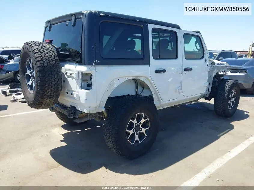 2021 Jeep Wrangler Unlimited Rubicon 4X4 VIN: 1C4HJXFGXMW850556 Lot: 42234282