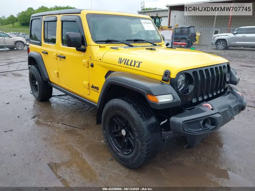 2021 Jeep Wrangler Unlimited Willys 4X4 VIN: 1C4HJXDMXMW707745 Lot: 42258064