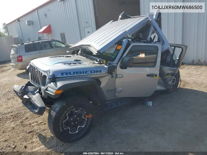 2021 Jeep Wrangler 4Xe Unlimited Rubicon 4X4 VIN: 1C4JJXR60MW686500 Lot: 42527554