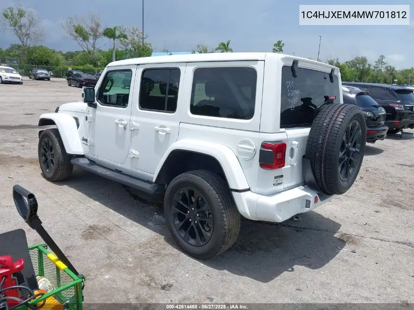 2021 Jeep Wrangler Unlimited High Altitude 4X4 VIN: 1C4HJXEM4MW701812 Lot: 42614468