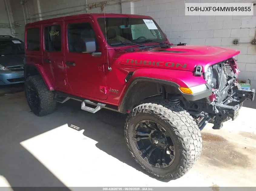 2021 Jeep Wrangler Unlimited Rubicon 4X4 VIN: 1C4HJXFG4MW849855 Lot: 42620705