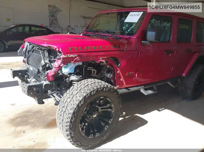 2021 Jeep Wrangler Unlimited Rubicon 4X4 VIN: 1C4HJXFG4MW849855 Lot: 42620705