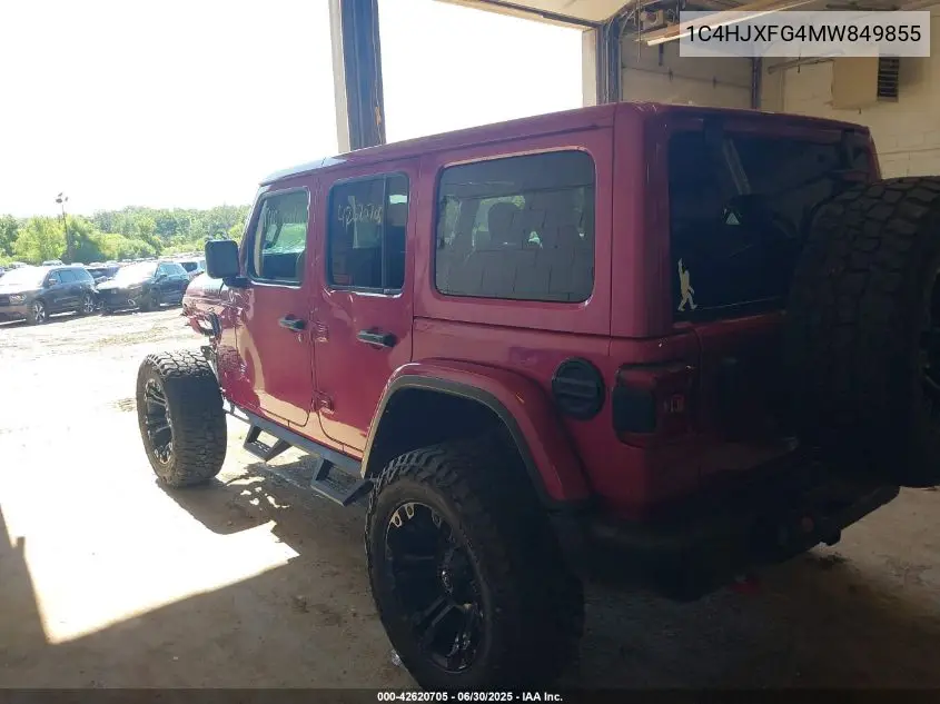 2021 Jeep Wrangler Unlimited Rubicon 4X4 VIN: 1C4HJXFG4MW849855 Lot: 42620705