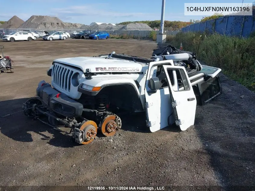 2022 Jeep Wrangler Unlimited Rubicon VIN: 1C4HJXFN0NW163196 Lot: 12119935