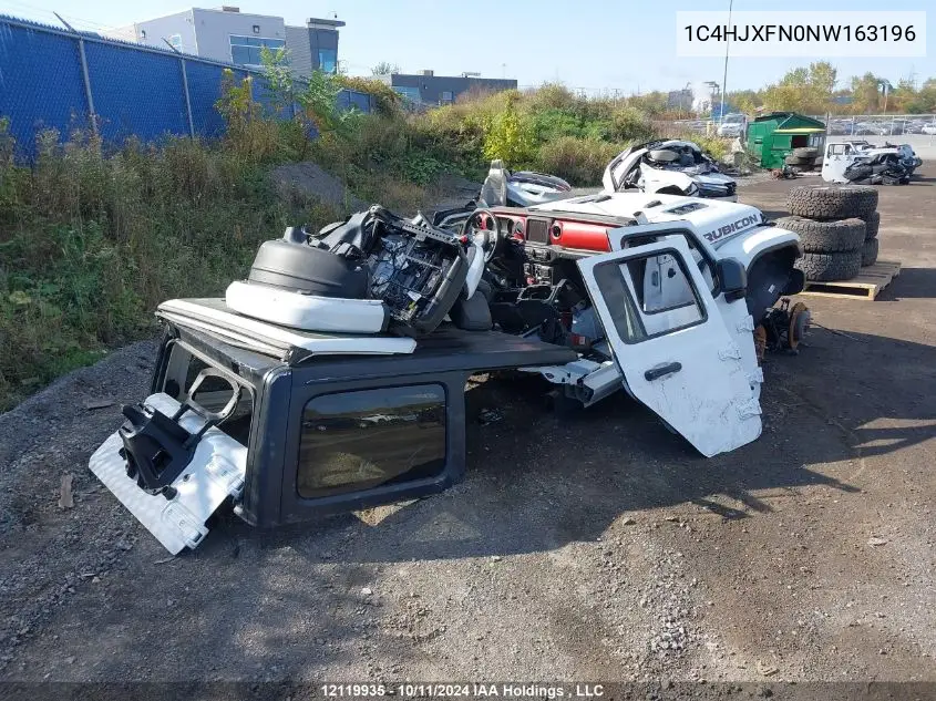 2022 Jeep Wrangler Unlimited Rubicon VIN: 1C4HJXFN0NW163196 Lot: 12119935
