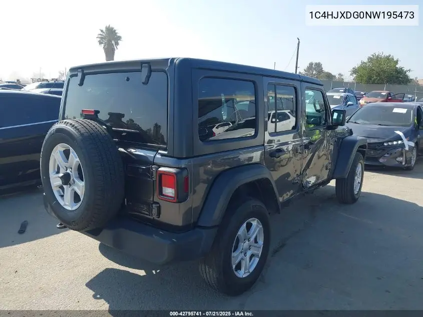 2022 Jeep Wrangler Unlimited Sport S 4X4 VIN: 1C4HJXDG0NW195473 Lot: 42795741