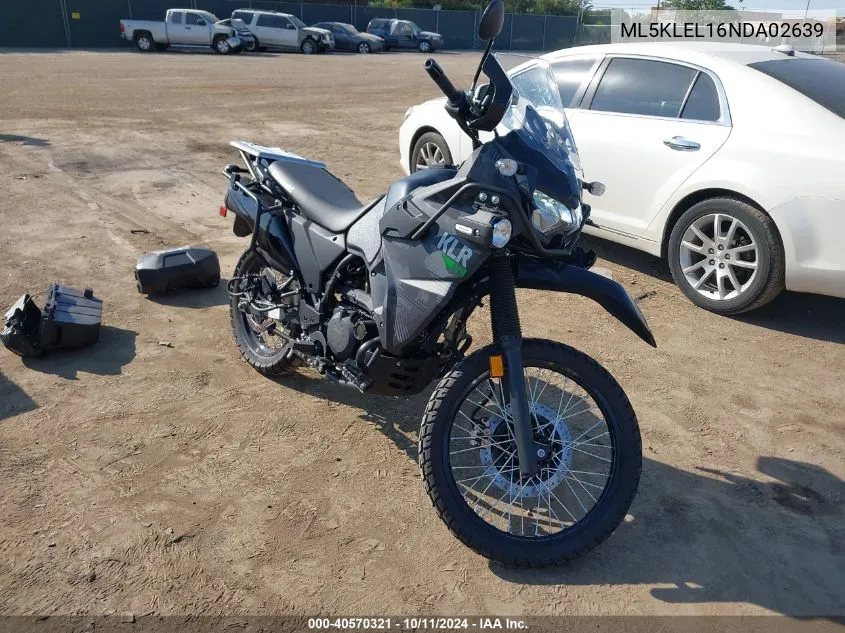 2022 Kawasaki Kl650 L VIN: ML5KLEL16NDA02639 Lot: 40570321