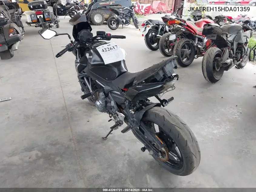 2017 Kawasaki Er650 H VIN: JKAEREH15HDA01359 Lot: 42261721