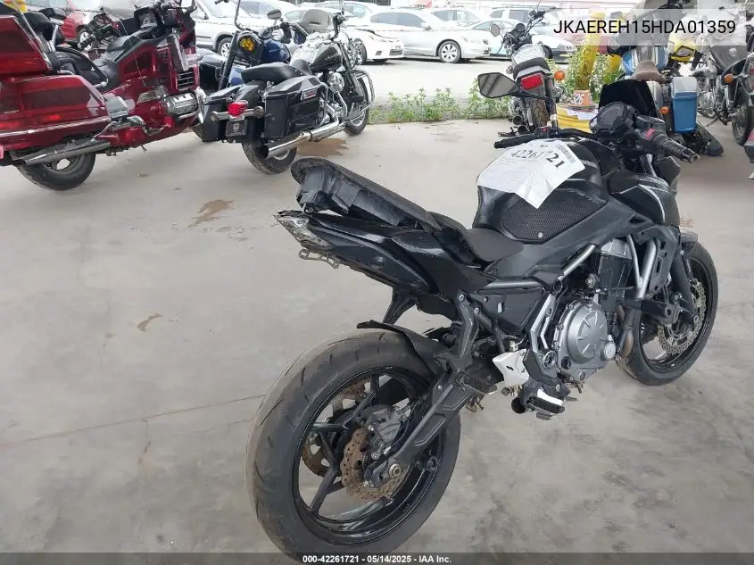 2017 Kawasaki Er650 H VIN: JKAEREH15HDA01359 Lot: 42261721