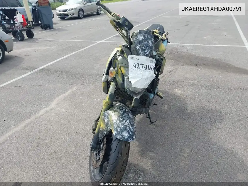 2017 Kawasaki Er650 G VIN: JKAEREG1XHDA00791 Lot: 42740638