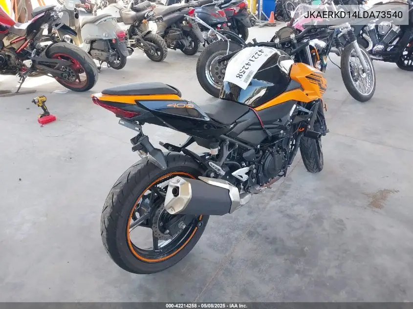 2020 Kawasaki Er400 D VIN: JKAERKD14LDA73540 Lot: 42214258