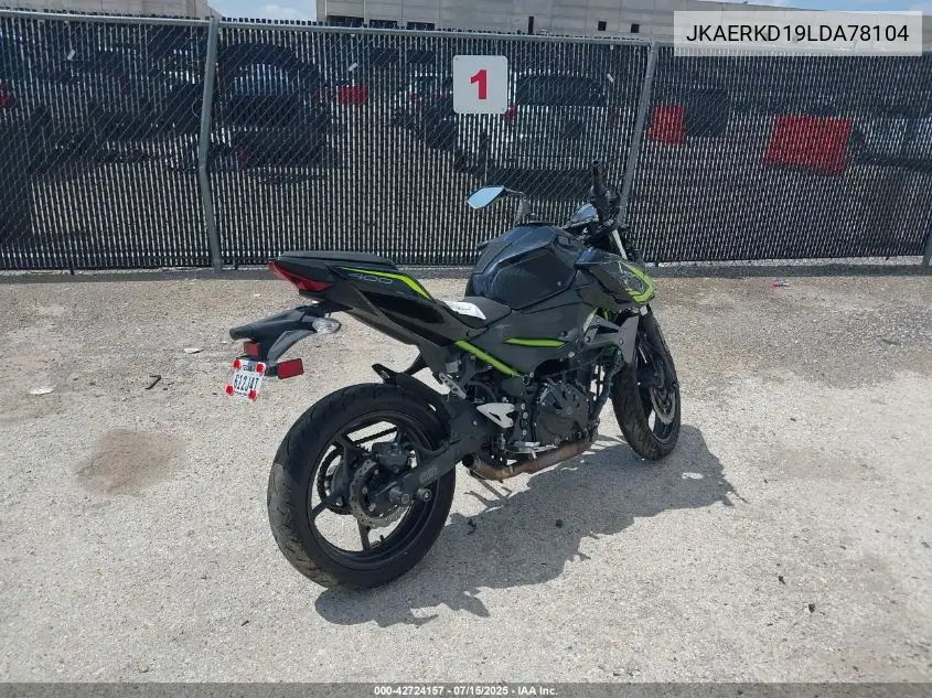 2020 Kawasaki Er400 D VIN: JKAERKD19LDA78104 Lot: 42724157