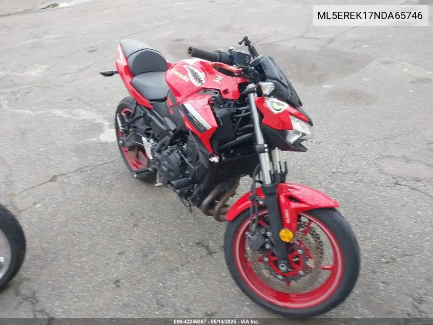 2022 Kawasaki Er650 K VIN: ML5EREK17NDA65746 Lot: 42256387
