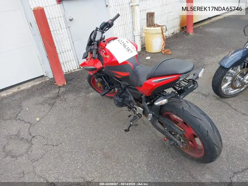 2022 Kawasaki Er650 K VIN: ML5EREK17NDA65746 Lot: 42256387