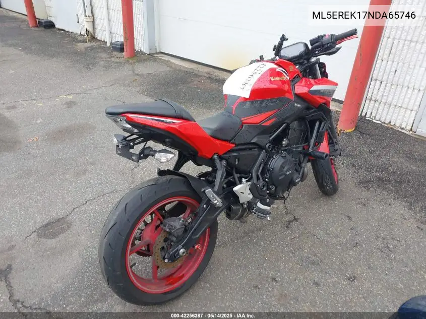 2022 Kawasaki Er650 K VIN: ML5EREK17NDA65746 Lot: 42256387