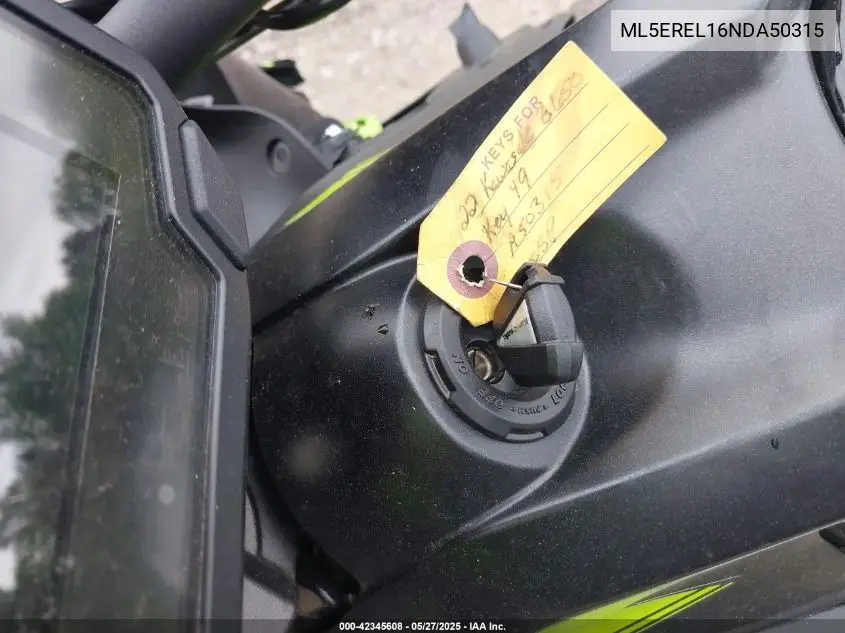 2022 Kawasaki Er650 L VIN: ML5EREL16NDA50315 Lot: 42345608