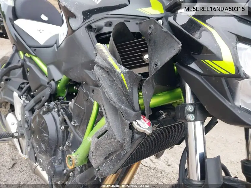 2022 Kawasaki Er650 L VIN: ML5EREL16NDA50315 Lot: 42345608